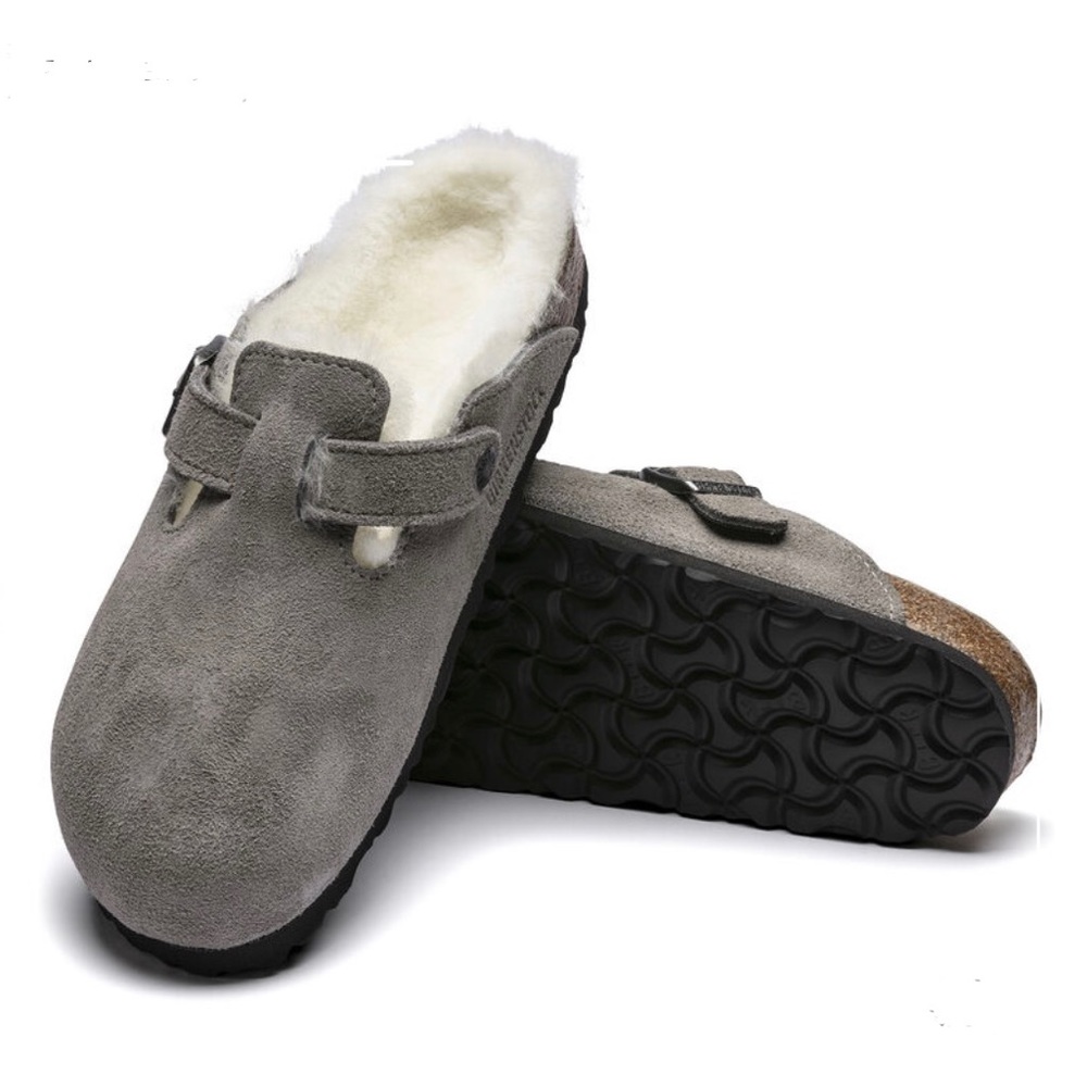 Birkenstock Boston Shearling Suede Leather Clog Size 40 / 10